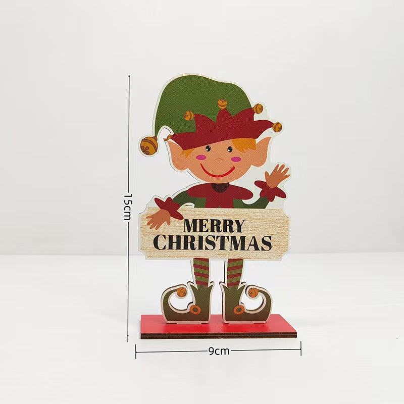 Wood Christmas Table Decor DIY Scene Display Ornament