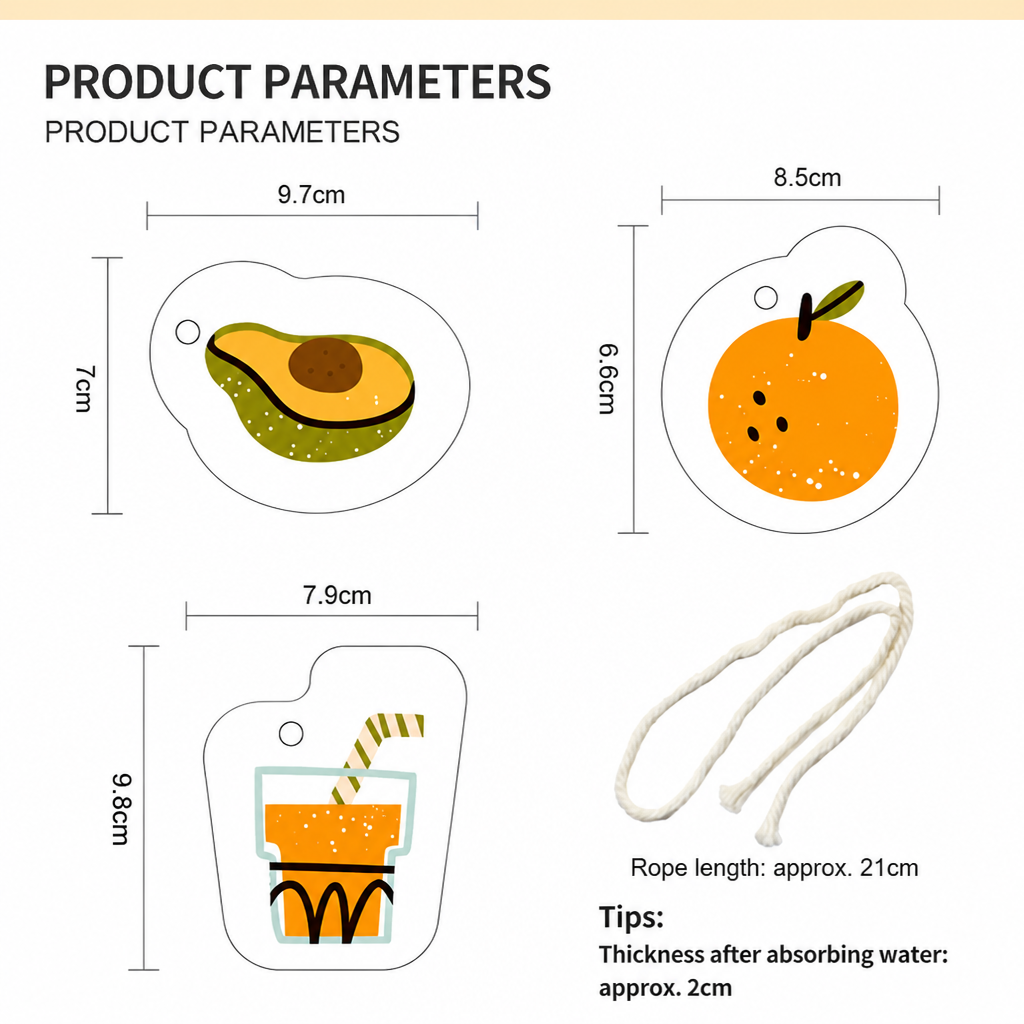 Fruit-Shaped Fabric Sachets – Avocado, Orange & Drink Cup Designs