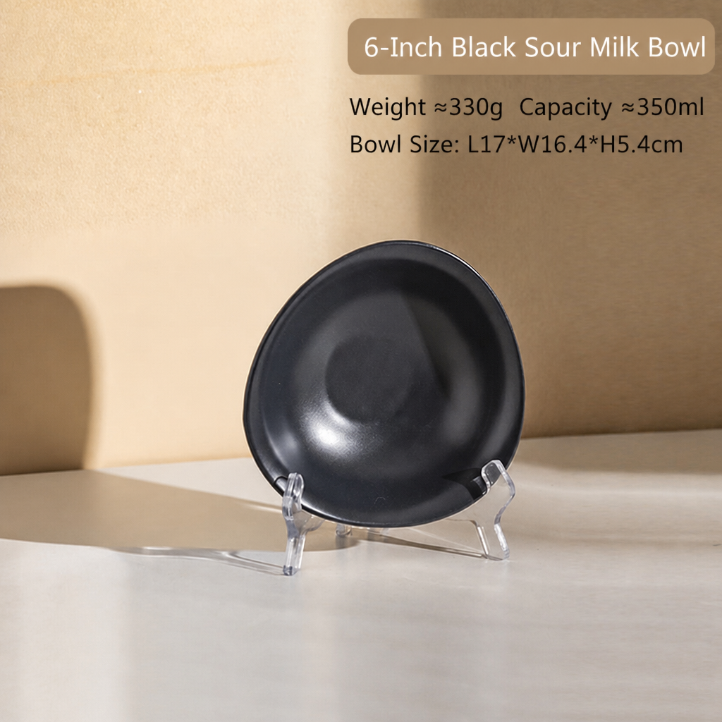 Ceramic Yogurt Bowl – 350ml Irregular Shape Breakfast Bowl