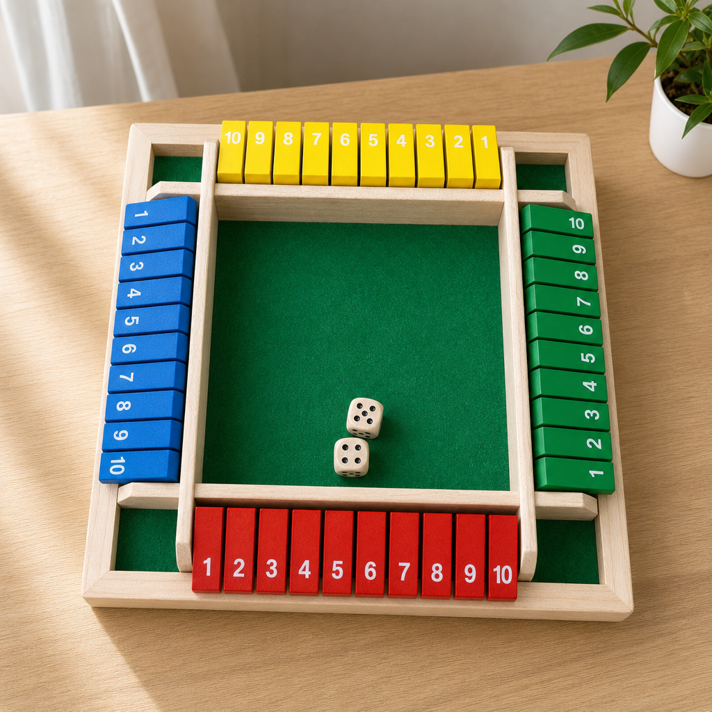 Number Flip Board Game – Interactive Four-Sided Tabletop Toy