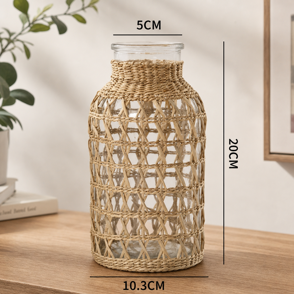Woven Vase-Boho Natural Grass Planter