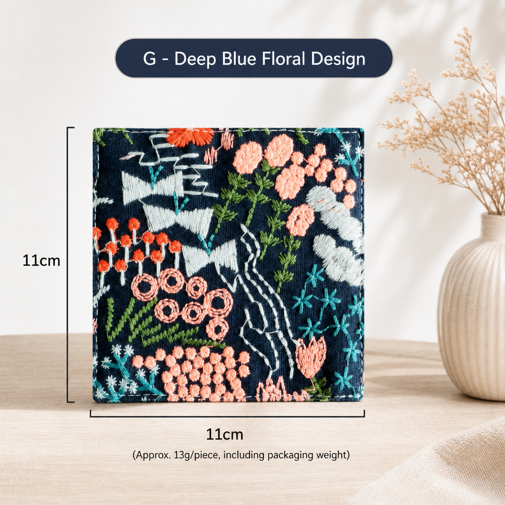Embroidered Insulated Coaster – Thickened Coffee Cup & Tea Mug Mat