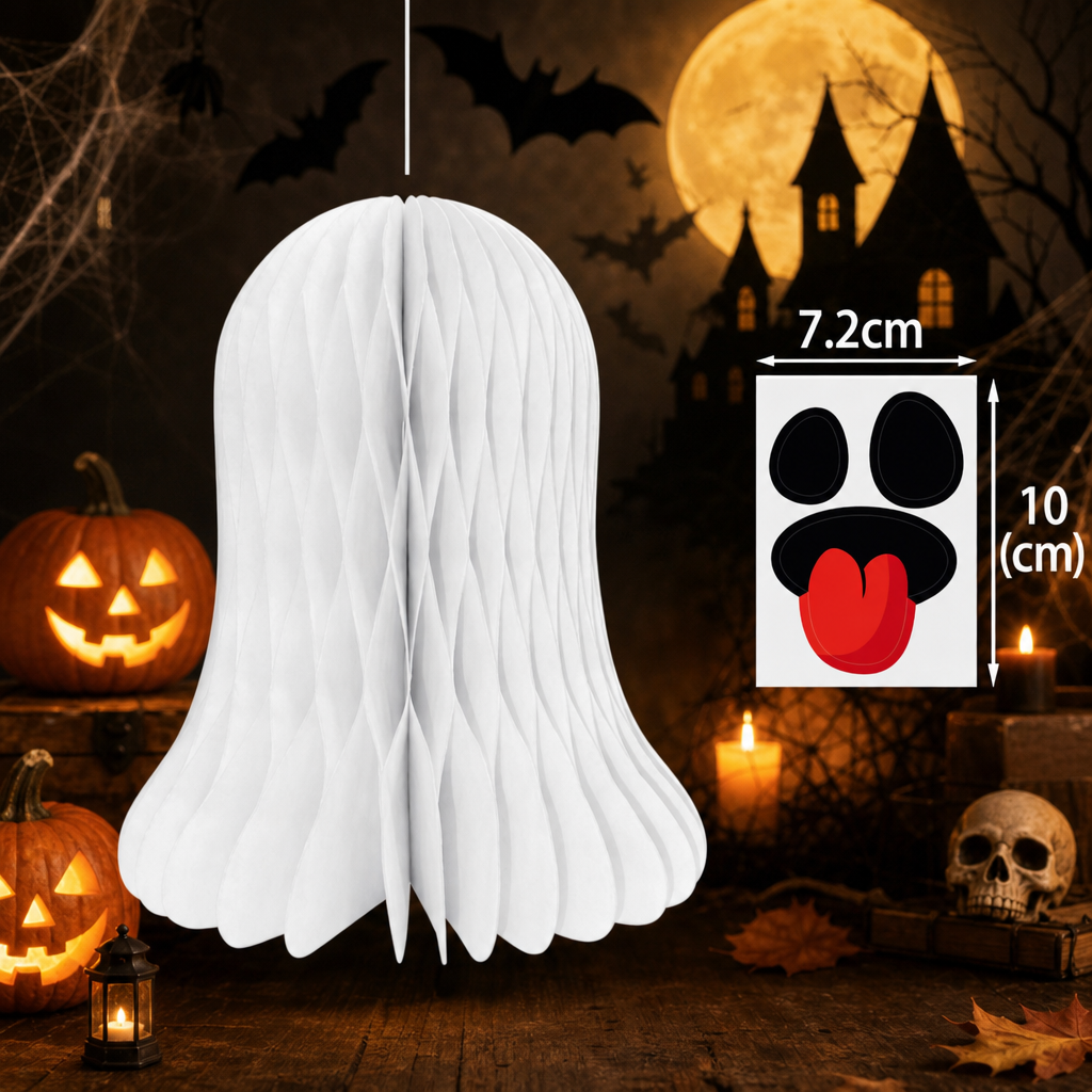 Halloween Ghost Honeycomb Ball Hanging Decor