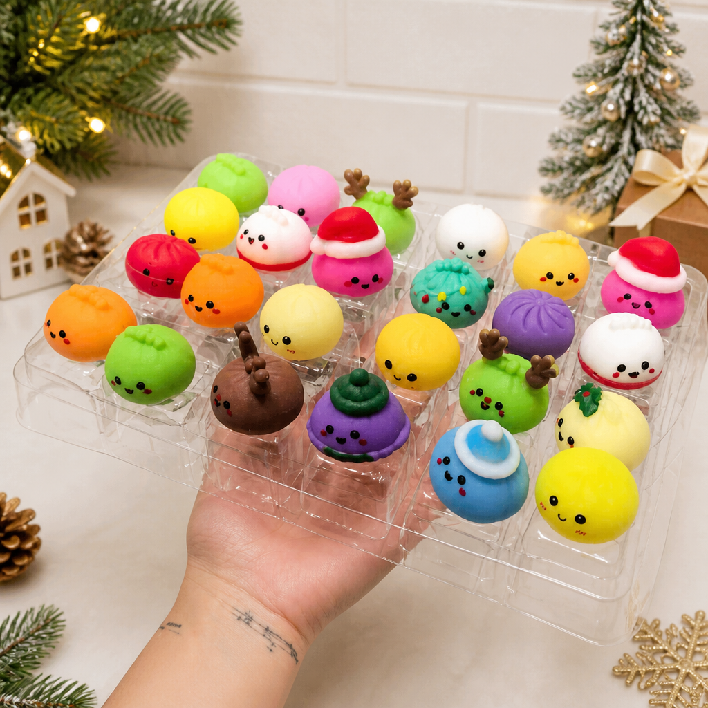 Christmas Steamed Bun Squishy Blind Box TPR Stress Relief Toy