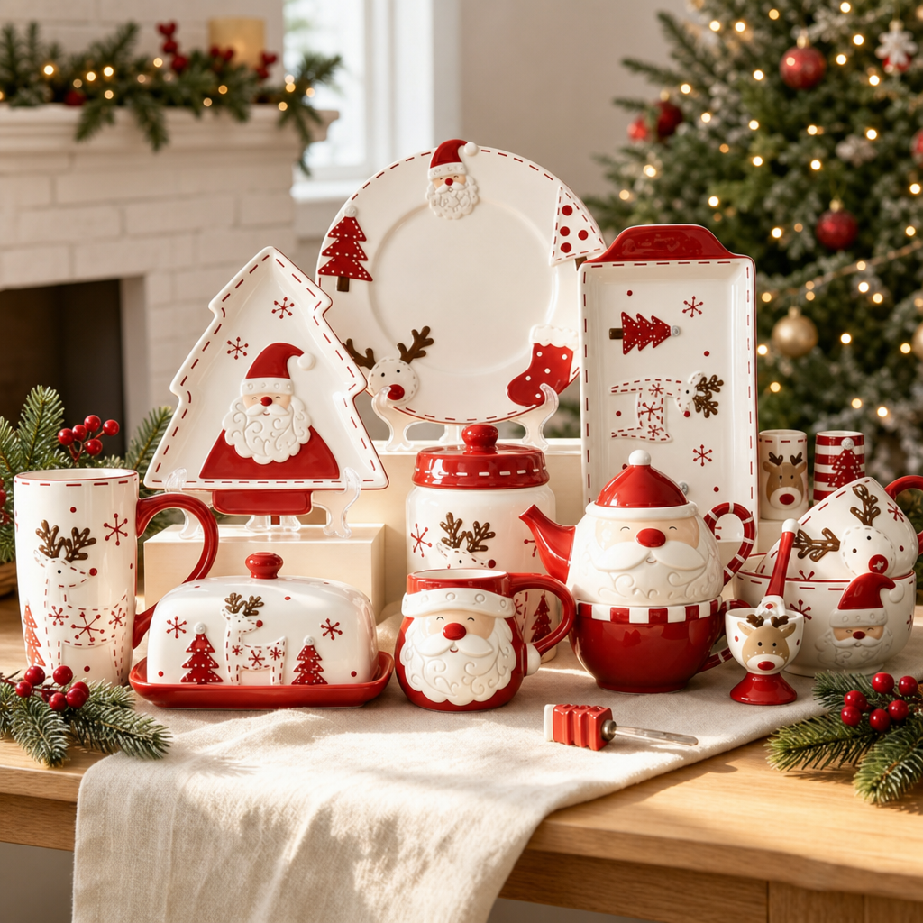 Cute Hand-Painted Christmas Ceramic Tableware