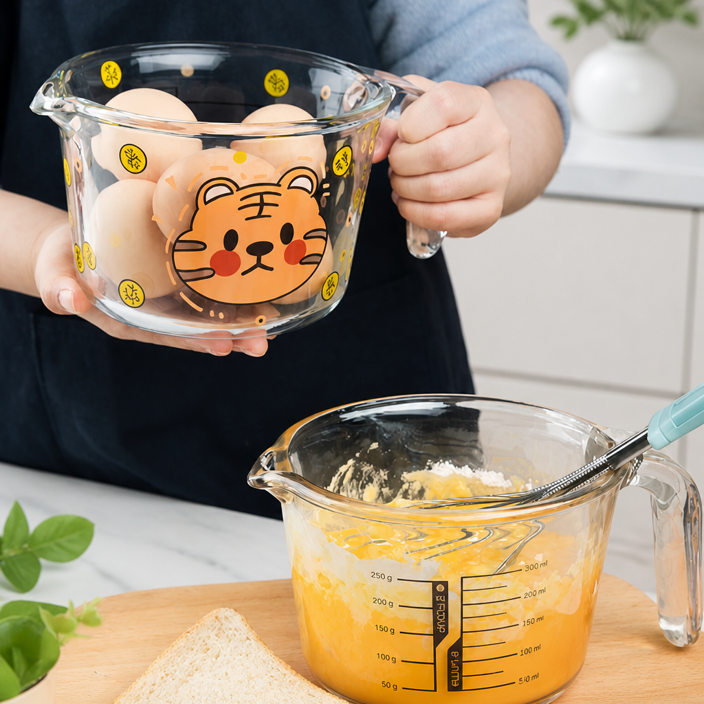 Borosilicate Glass Measuring Cup with Scale & Handle