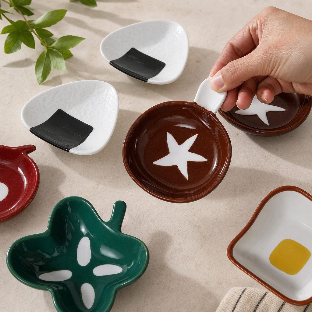Creative Cartoon Ceramic Dipping Sauce Dish Small Condiment Plate