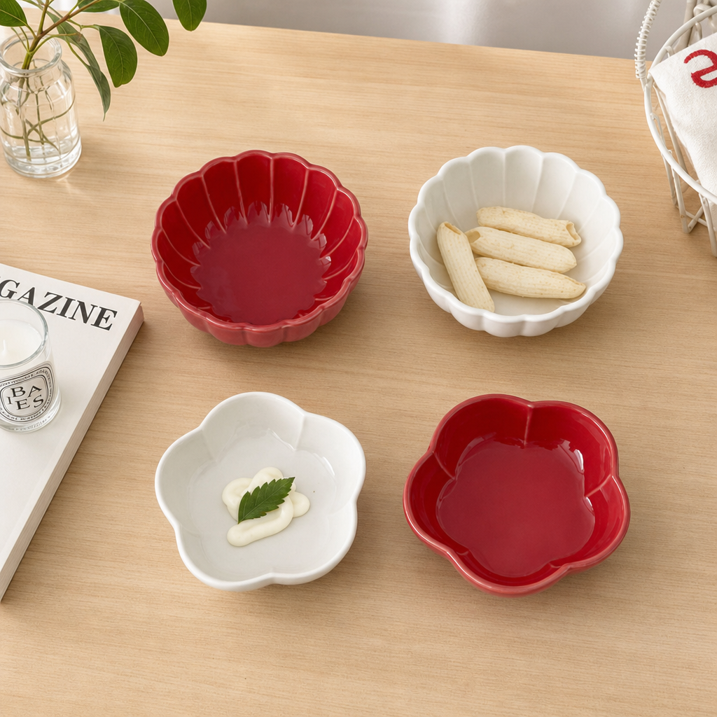 Ceramic Sauce Dish with Lace Edge