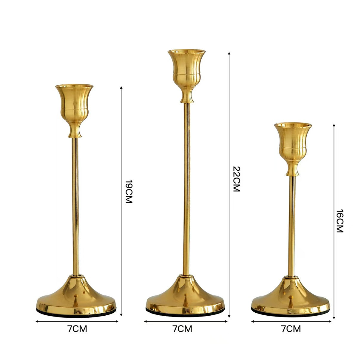 Copper Tone Creative Candleholder Set, Iron Metal Decoration