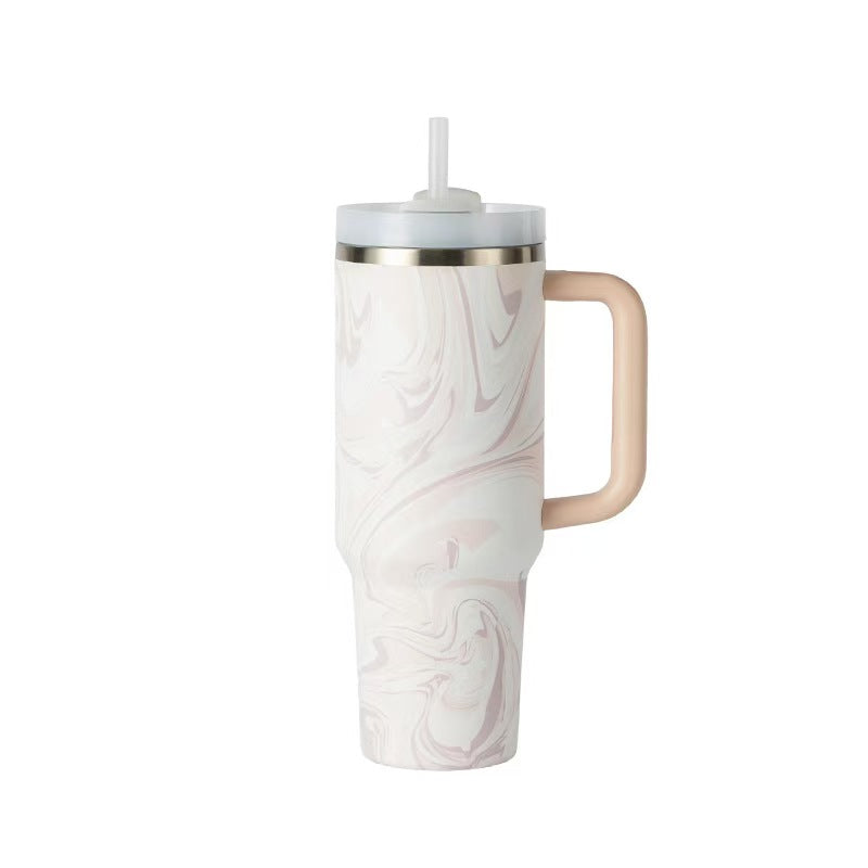 40oz Stainless Steel Insulated Tumbler With Lid & Straw Extra Large Capacity Travel Ice Mug Double Wall Vacuum Hot Cold Drink Cup Portable Customizable Fashion Water Bottle