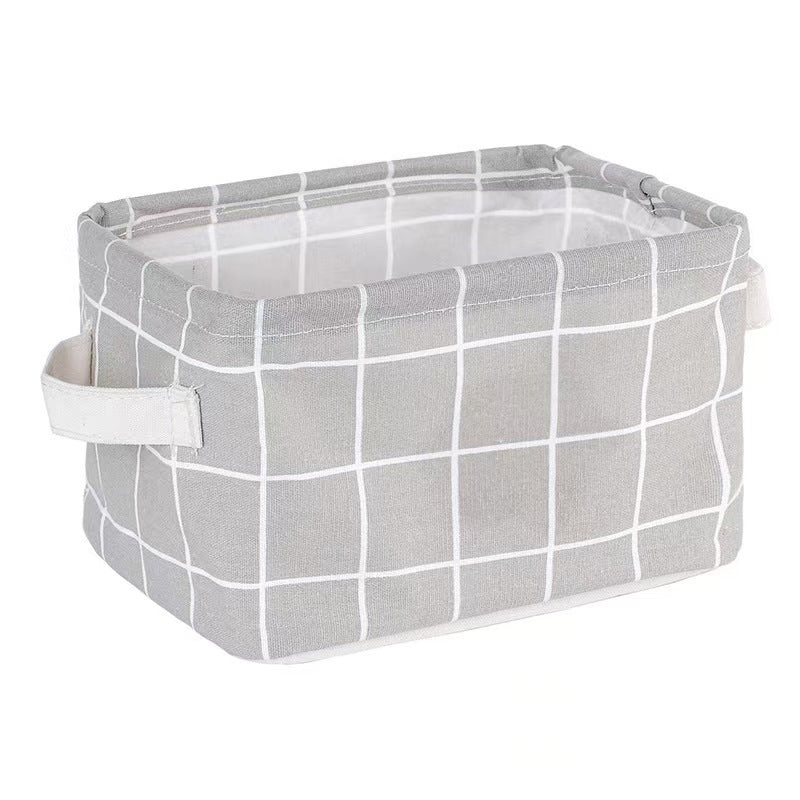 Foldable Cotton Linen Storage Basket Desktop Organizer Box