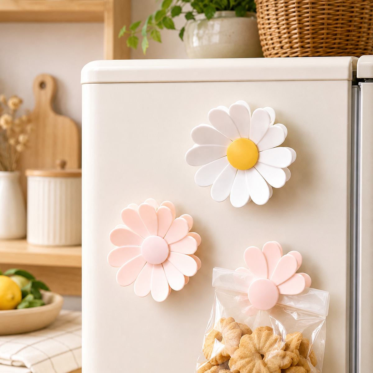 Daisy Magnetic Food Sealing Clip - Fridge Magnet 2-in-1