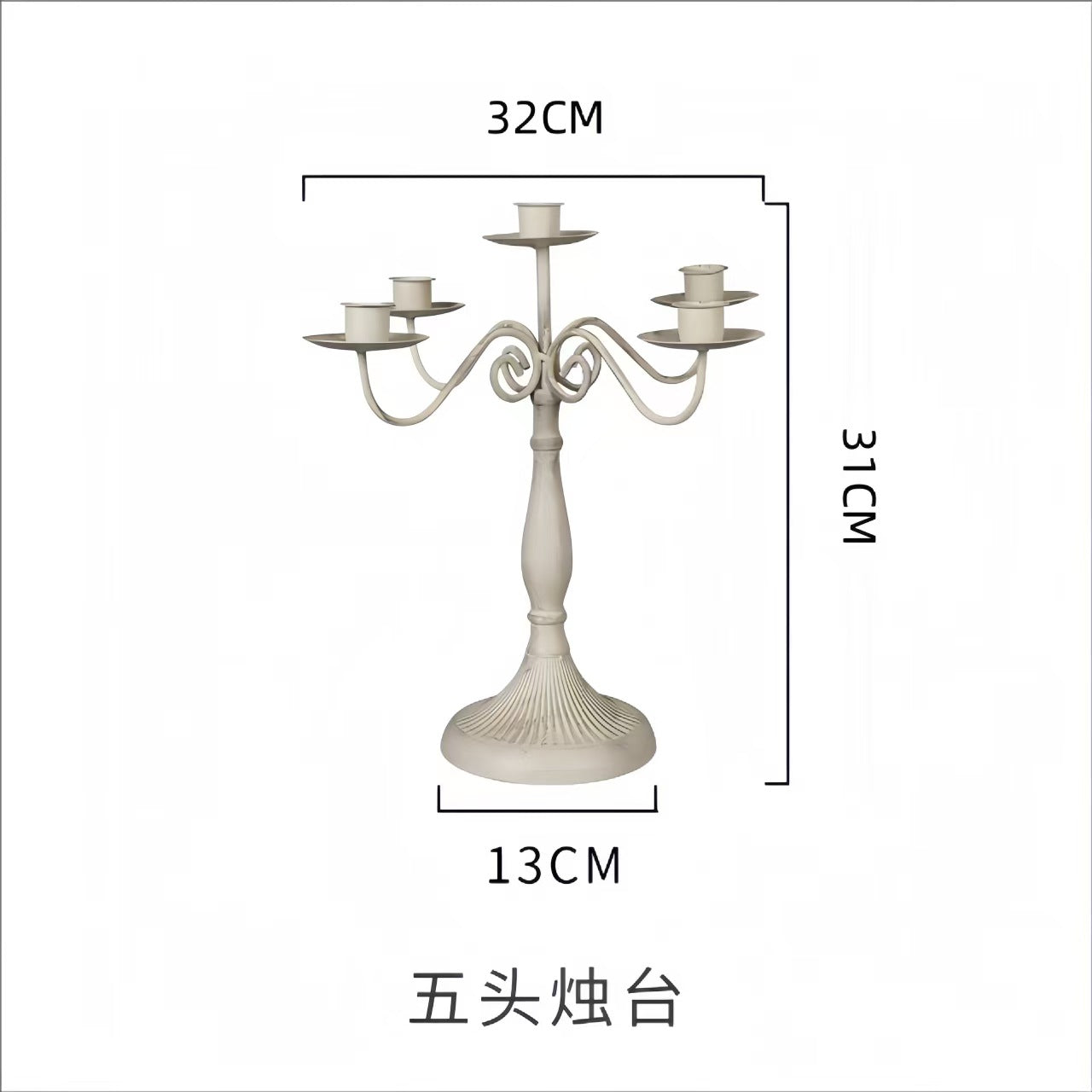 Vintage Single and Three Head Candleholder, Iron Craft Decor
