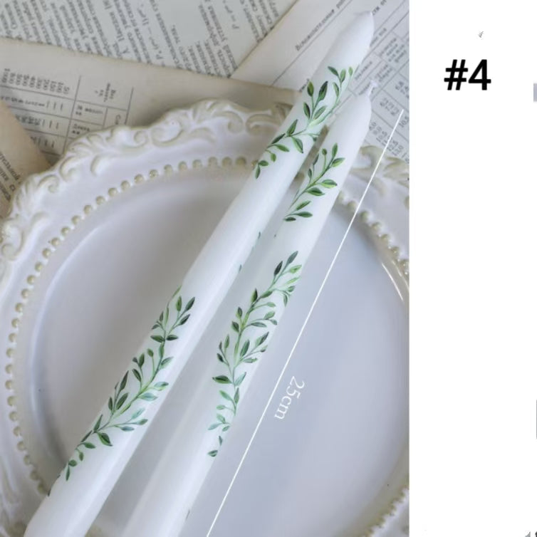 25cm Printed Taper Candles– Set of 2