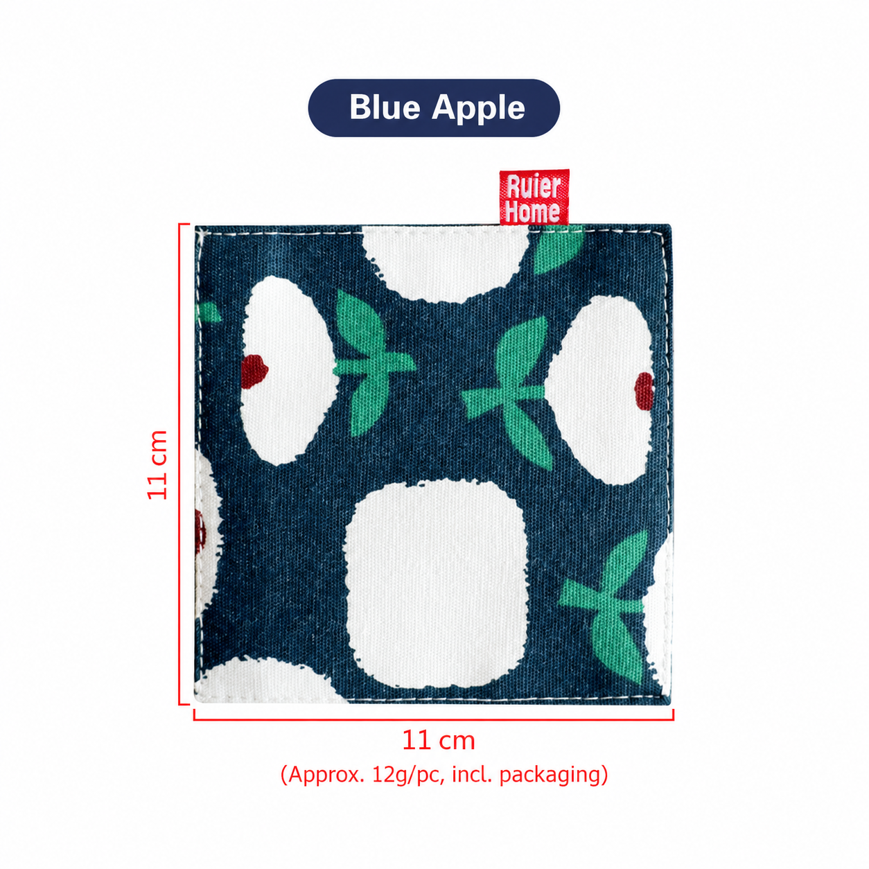 Countryside Floral Print Double Layer Square Fabric Coaster, Heat Resistant Mug and Tea Cup Mat