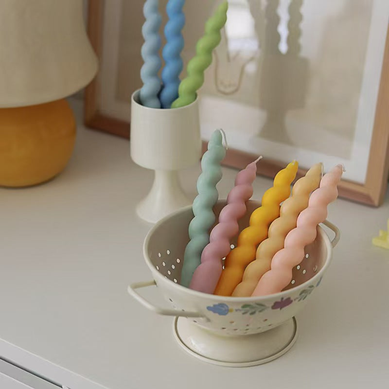 Spiral Twist Decorative Taper Candle