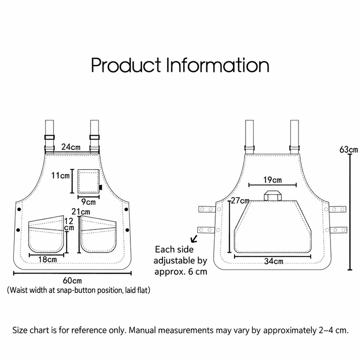 Adjustable Multi-Pocket Utility Apron – Two-Way Work Apron