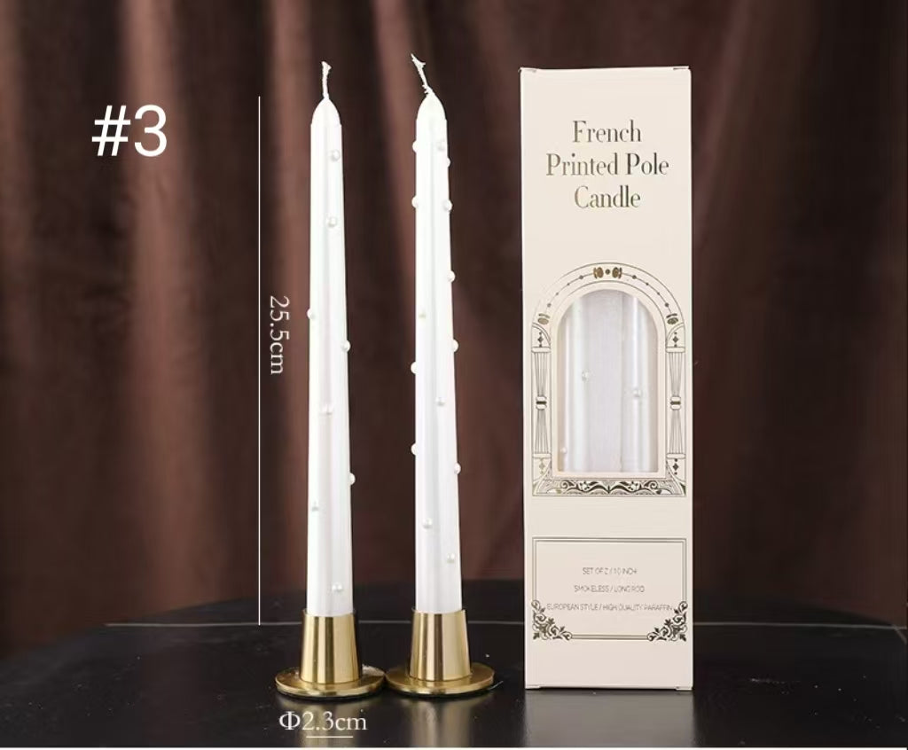 Pearl Taper Candles, Smokeless Soy Blend
