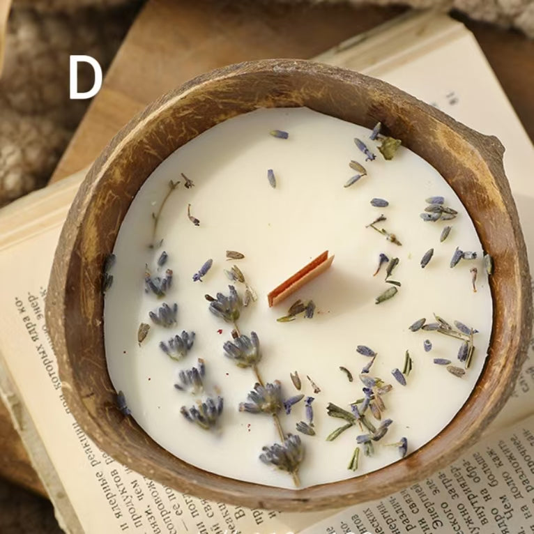 Dried Flower Coconut Bowl Candle