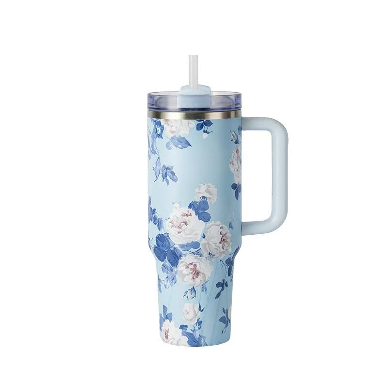 40oz Stainless Steel Travel Tumbler With Handle Large Capacity Insulated Cup Fashion Ice Boss Mug Double Wall Hot Cold Drink Bottle Customizable Portable