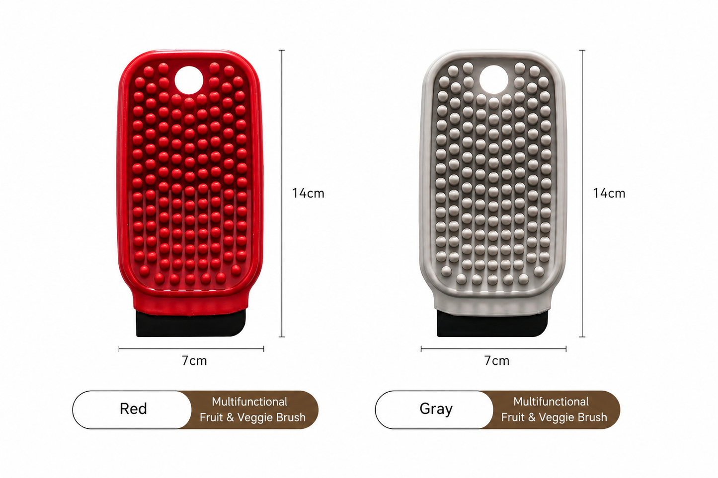 Flexible Fruit & Vegetable Cleaning Brush, Multi-Purpose Silicone Kitchen Scrubber Tool