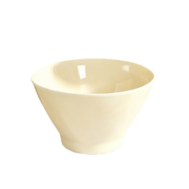 Cream Ceramic Serving Bowl – Elegant Tapered Dessert, Snack & Tableware Bowl