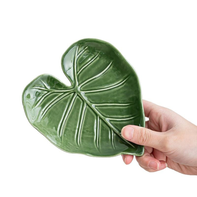 Ceramic Spoon Holder – Tropical Leaf Kitchen Accessory