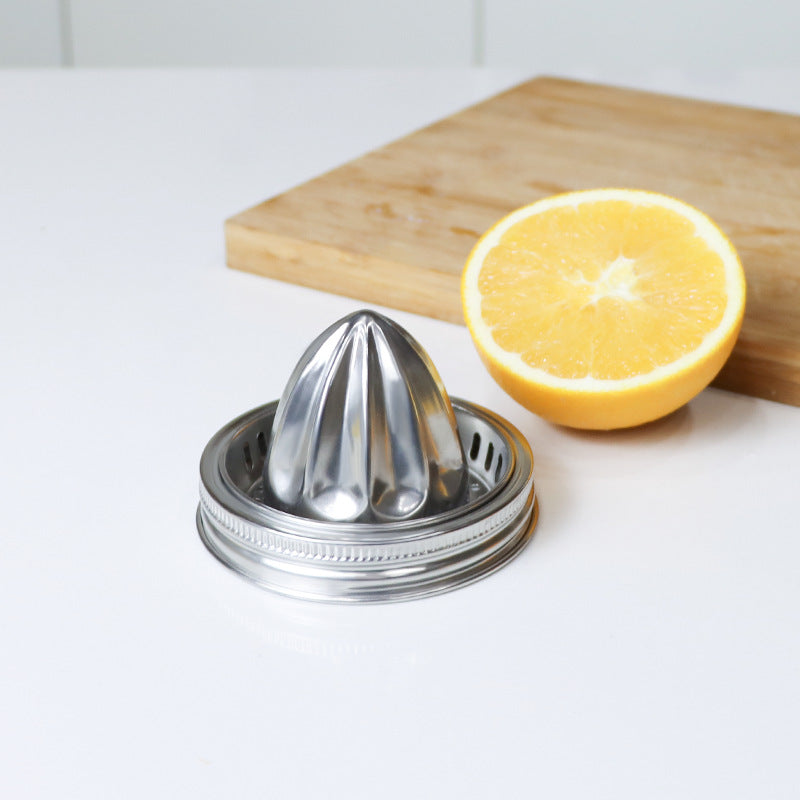 304 Stainless Steel Manual Citrus Juicer Set – 86 mm Juicing Lid with Glass Jar