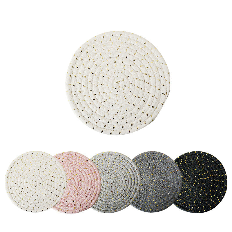 Handwoven Cotton Rope Trivet, Multi-Purpose Kitchen Table Mat & Heat Resistant Coaster