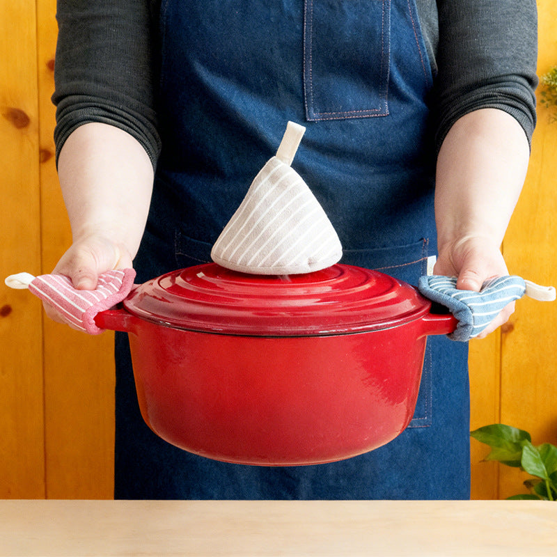 Striped Pot Handle Cover, Heat Resistant Lid Lifter & Cast Iron Handle Sleeve