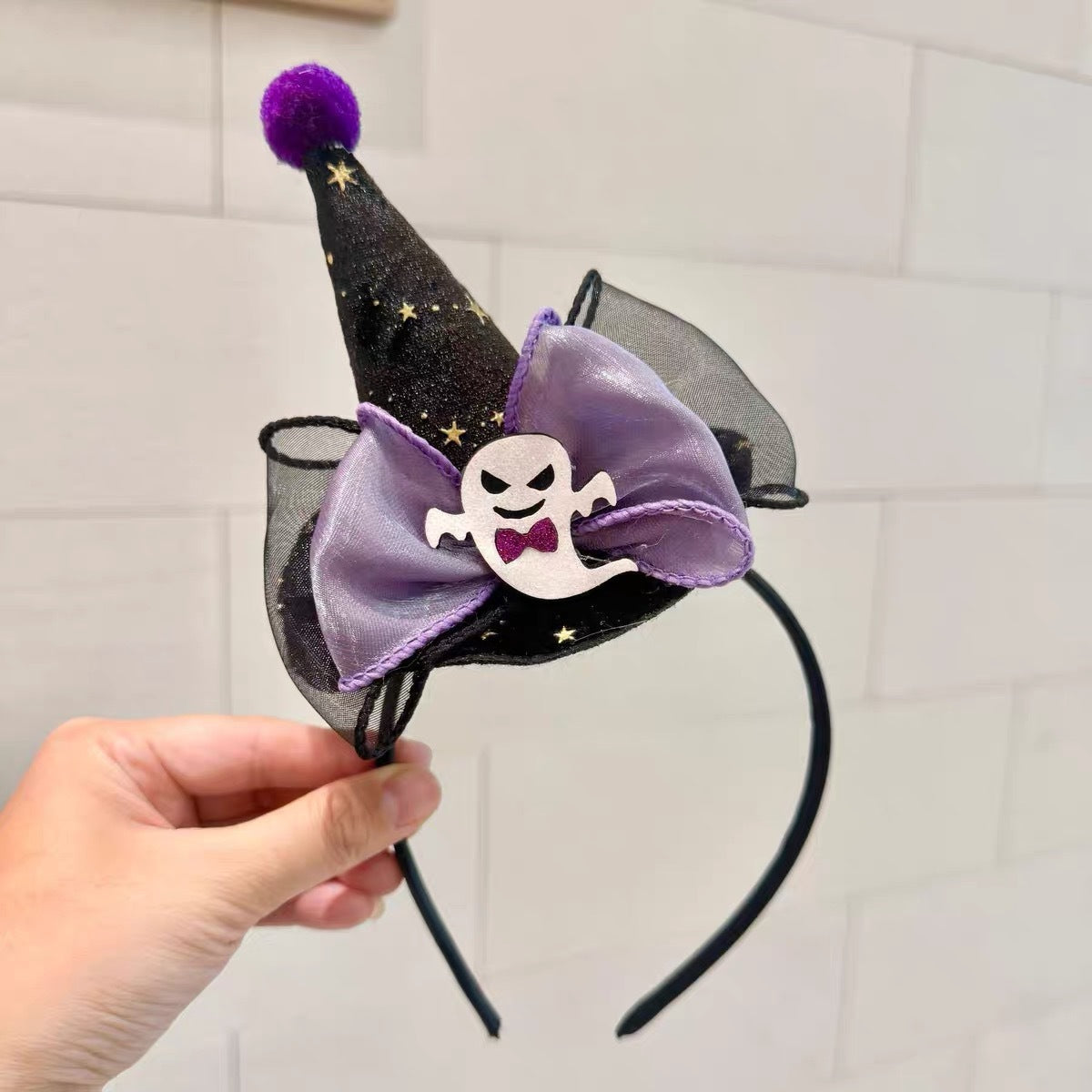 Halloween Witch Hat Headband with Bow
