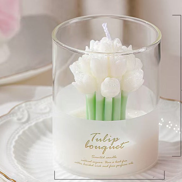 Tulip Bouquet Scented Candle Cup