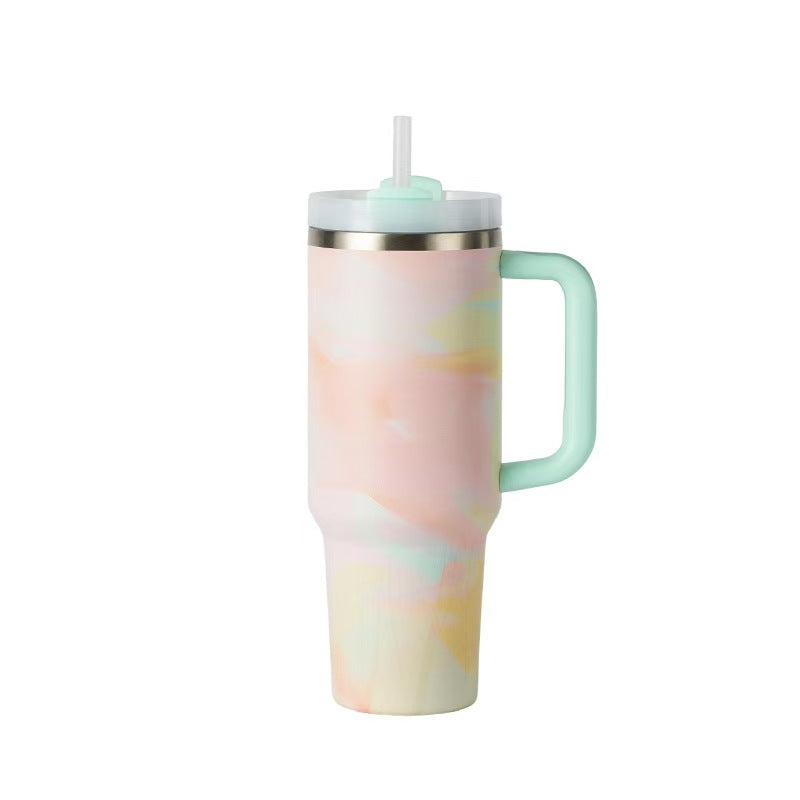 40oz Large Capacity Stainless Steel Insulated Travel Mug Modern Ice Boss Tumbler Hot Cold Retention Cup With Lid Portable Drink Bottle Customizable Gift Drinkware