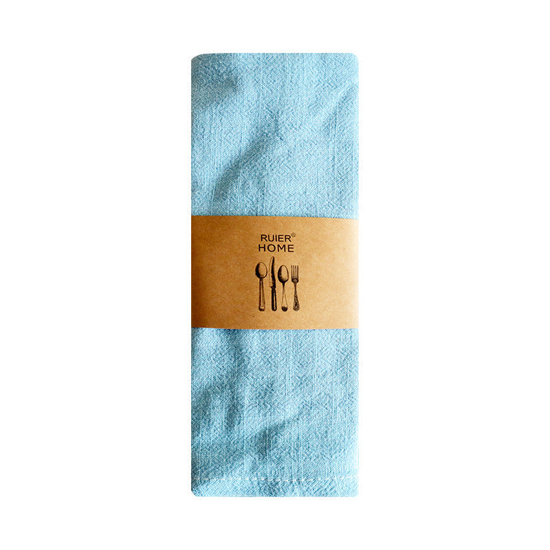 Japanese Style Solid Color Cotton Linen Napkin, Kitchen Tea Towel, Baking Cloth & Table Linen