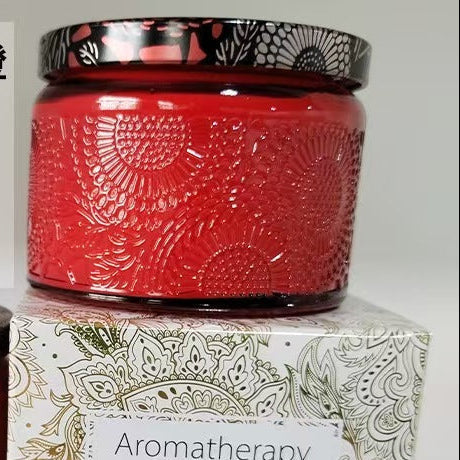 Luxury Embossed Glass Soy Candle