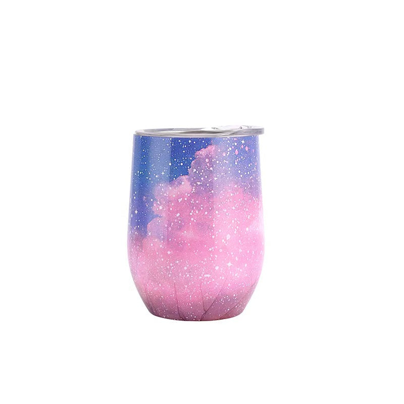 12oz Stainless Steel Mini Tumbler Eggshell Style Double Wall Insulated Cup Portable Travel Drink Mug