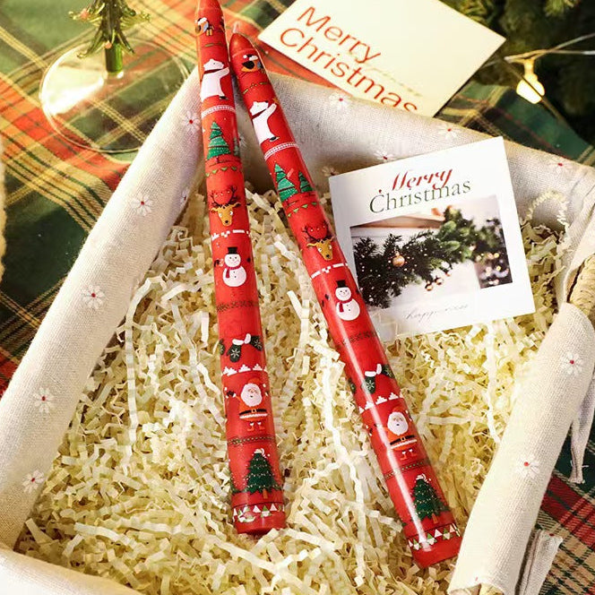 25cm Christmas Taper Candles – Set of 2