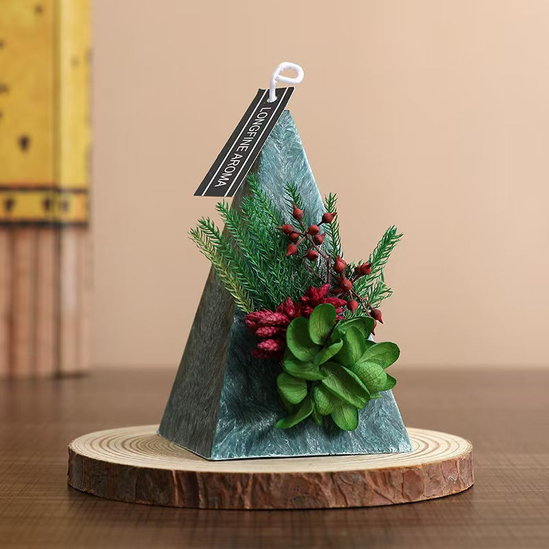 Christmas Dried Flower Beeswax Candle