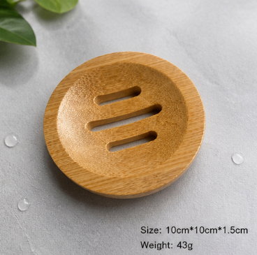 Natural Bamboo Soap Box – Reusable Wooden Soap Dish Holder with Drainage