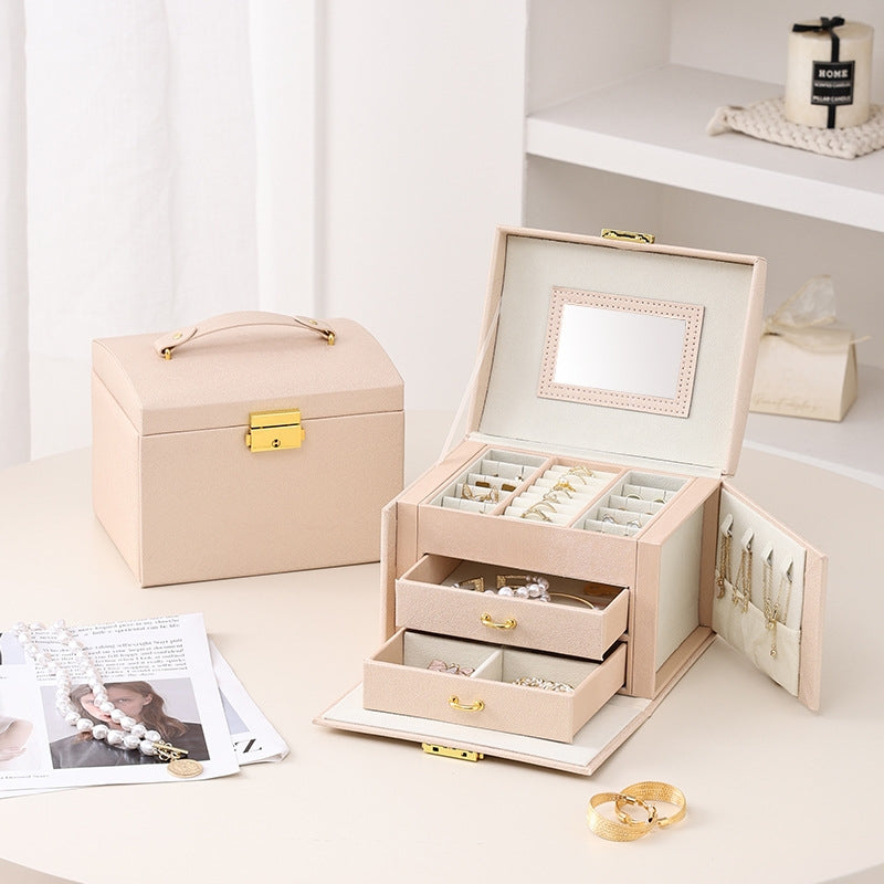 Luxury Jewelry Box – Multi-Layer Jewelry Organizer with Mirror