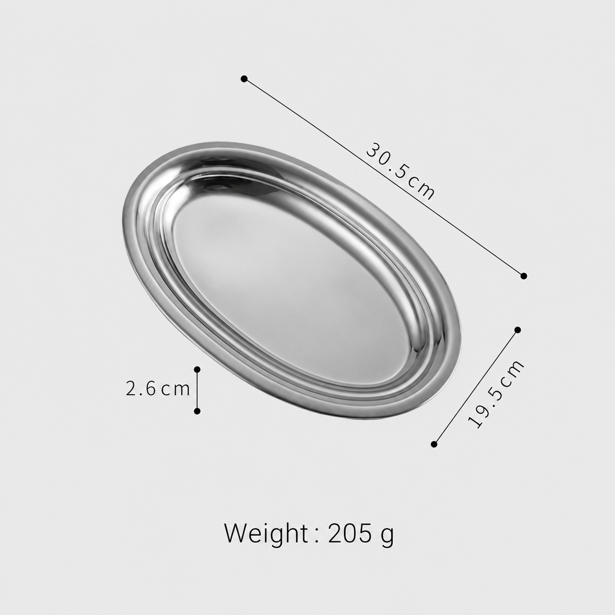 Stainless Steel Oval Serving Tray – Polished Decorative Metal Tray for Jewelry, Dessert, Table Display