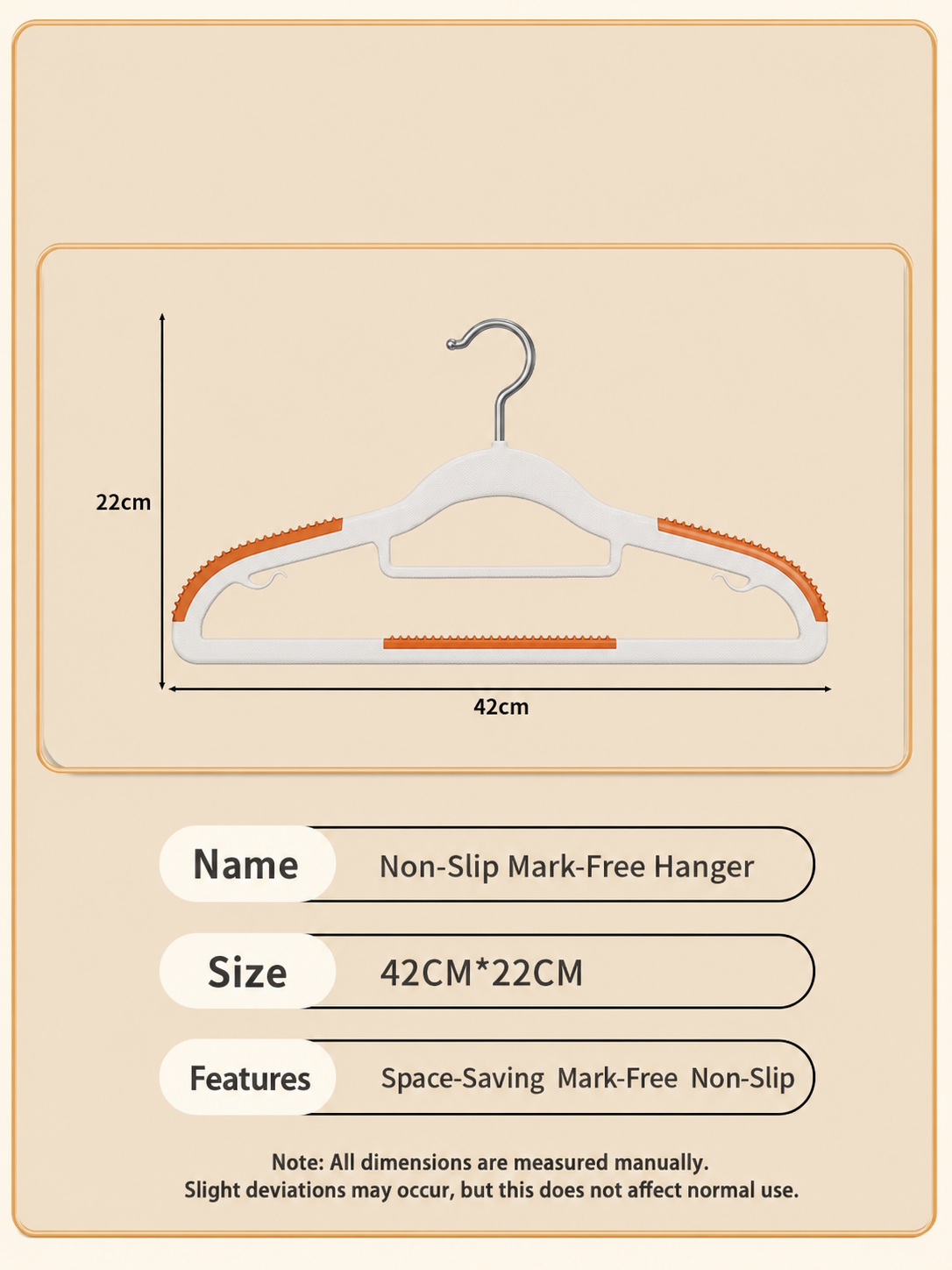 Non-Slip No Bump Clothes Hangers – Reinforced Space Saving Garment Hangers with Side Hooks