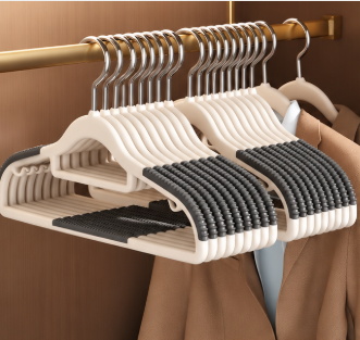 Non-Slip No Bump Clothes Hangers – Reinforced Space Saving Garment Hangers with Side Hooks