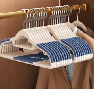 Non-Slip No Bump Clothes Hangers – Reinforced Space Saving Garment Hangers with Side Hooks