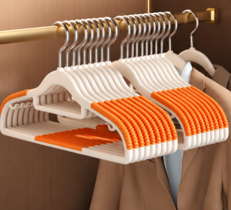 Non-Slip No Bump Clothes Hangers – Reinforced Space Saving Garment Hangers with Side Hooks