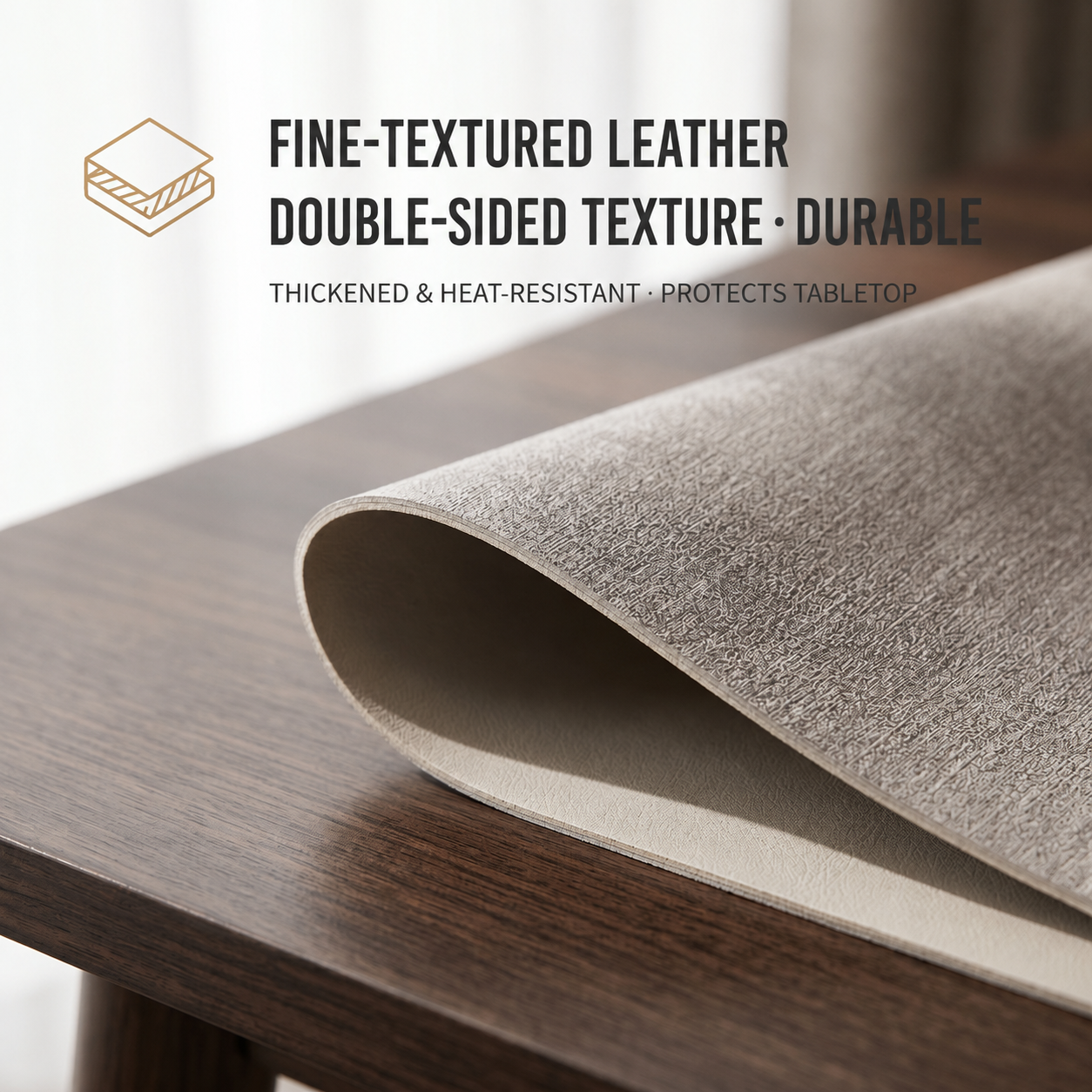 Textured PU Leather Placemat – Waterproof Oilproof Heat Resistant Reversible Dining Table Mat