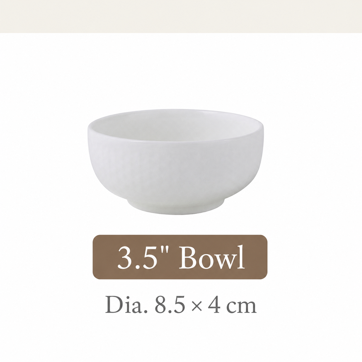 White Ceramic Bowl – Grid Pattern Rice, Soup & Salad Bowl for Home & Hospitality