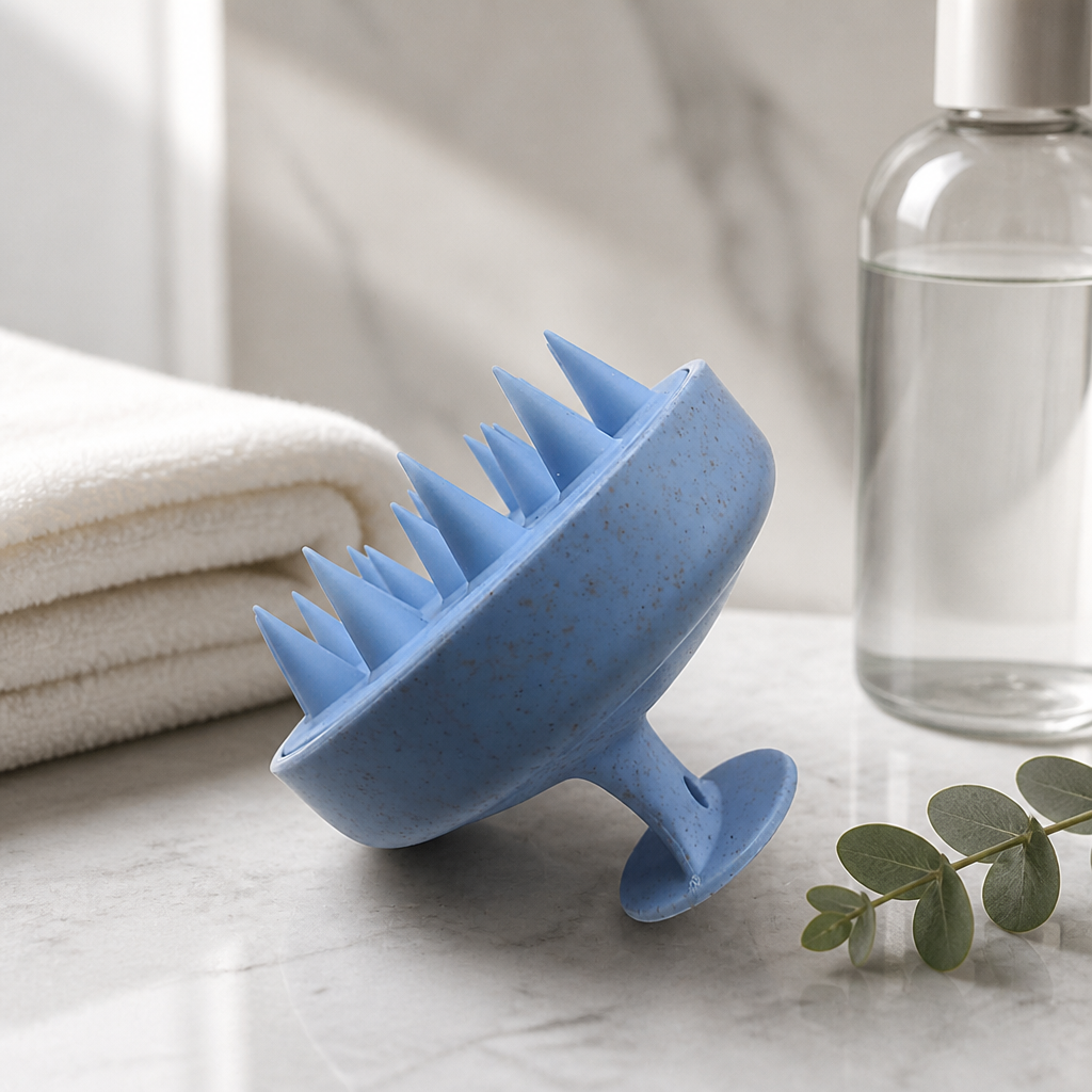 Scalp Massager Shampoo Brush – Eco Wheat Straw Silicone Scalp Scrubber Gentle Hair Care Brush