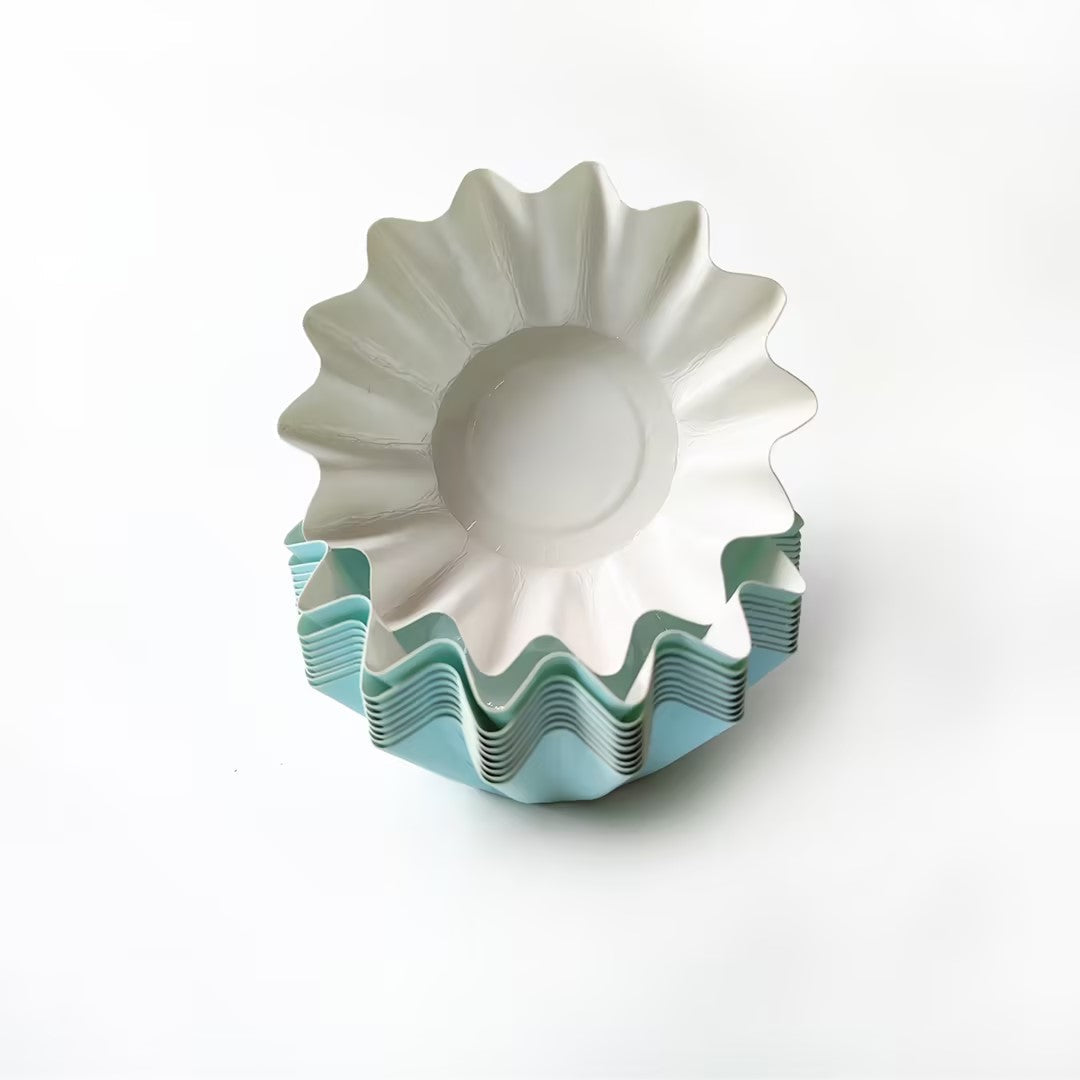 Disposable Paper Cup – Eco-Friendly Ripple Design Party & Dessert Serving Cups