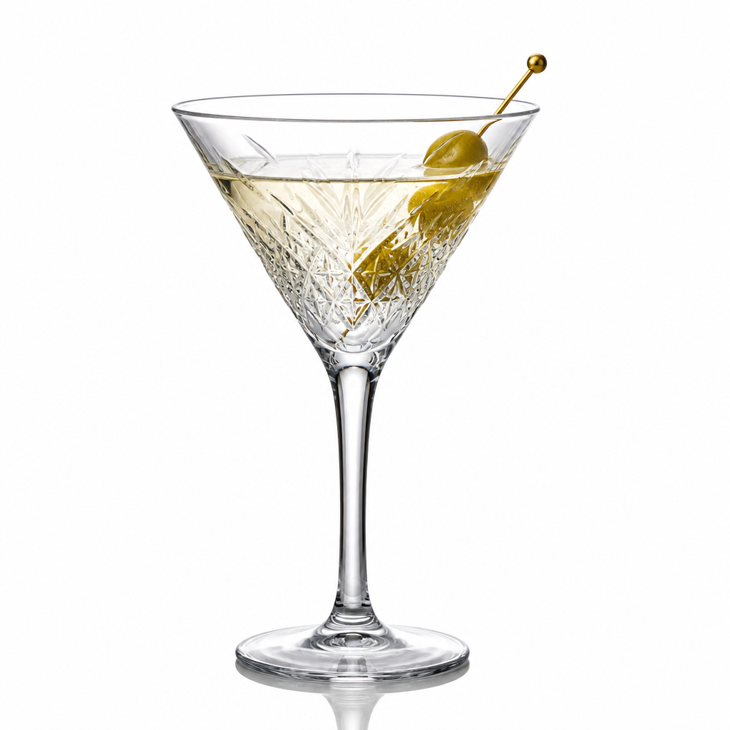 Vintage Textured Martini Glass – Elegant Cocktail Coupe Description